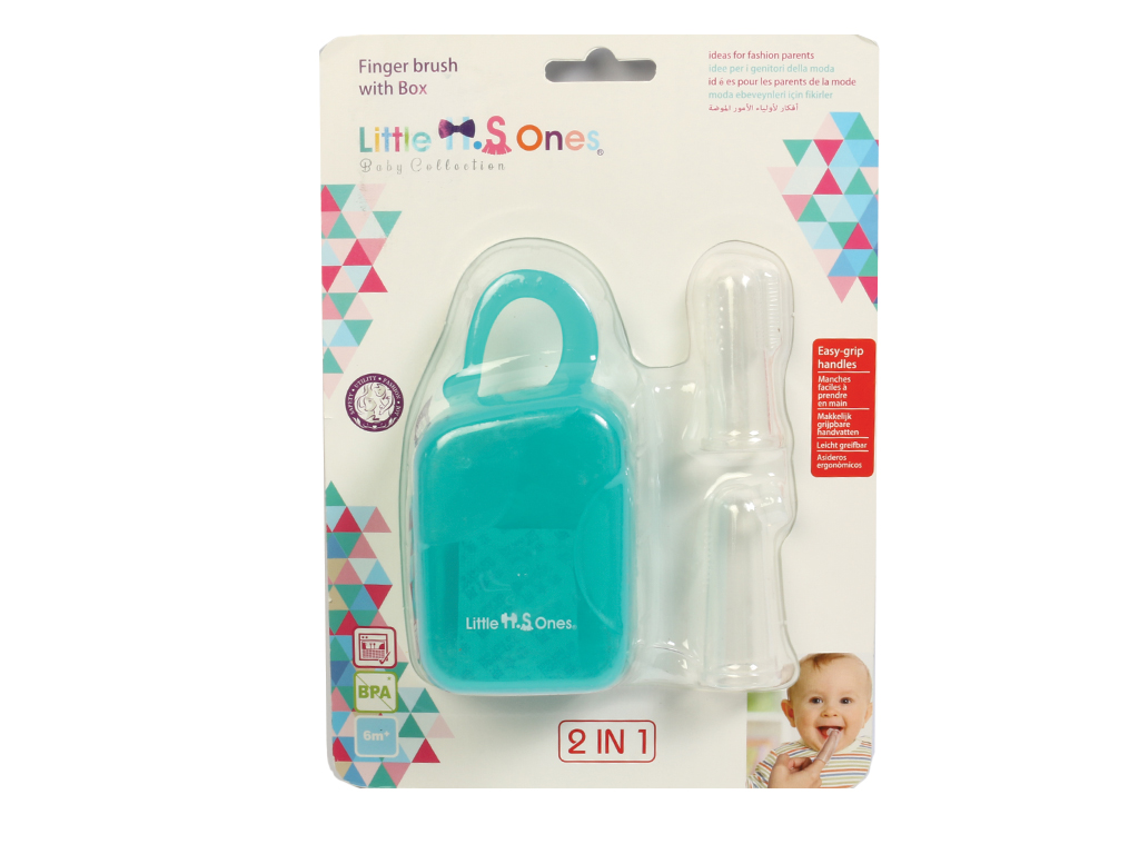 مسواک انگشتی سیلیکونی دو عددی قابدار little ones