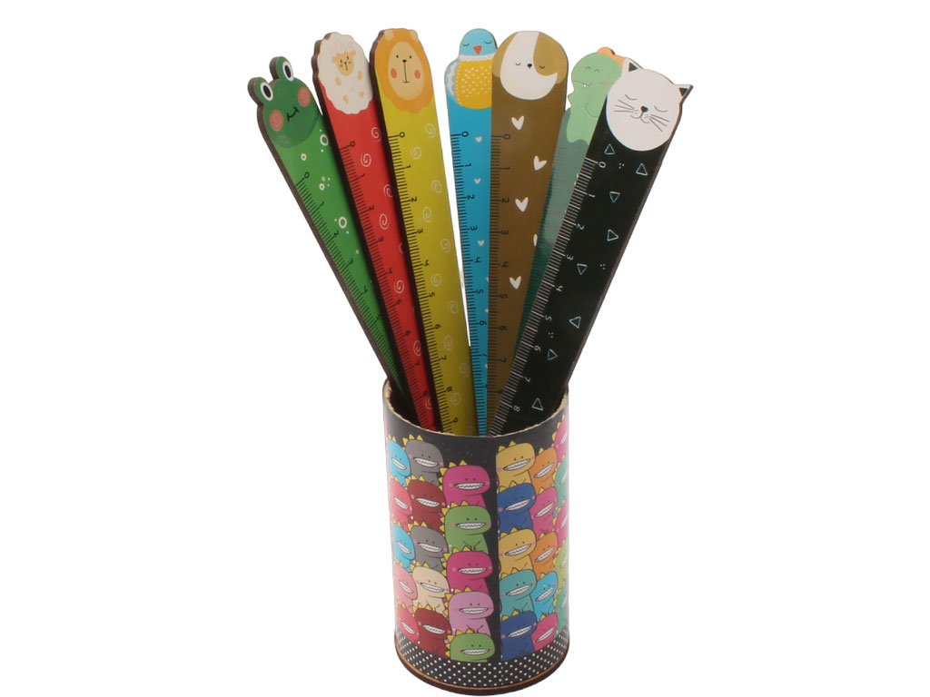 خط کش چوبی 15 سانت طرح حیوانات