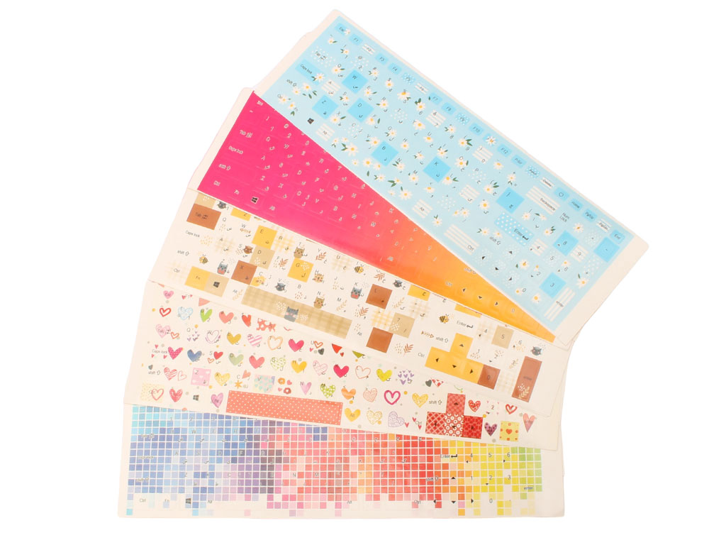 استیکر کیبورد به همراه 36 عدد استیکر فانتزی