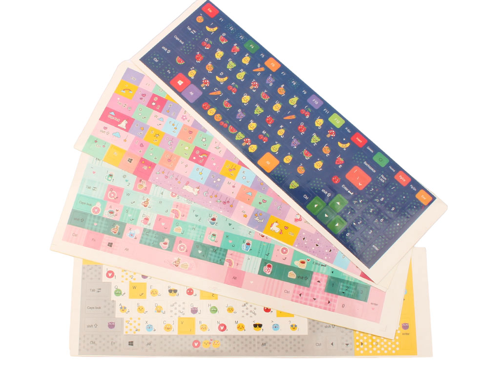 استیکر کیبورد به همراه 36 عدد استیکر فانتزی