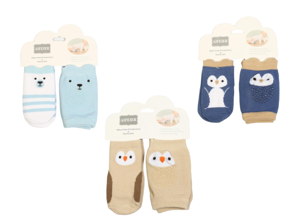 ست زانوبند و جوراب طرحدار نوزادی پسرانه