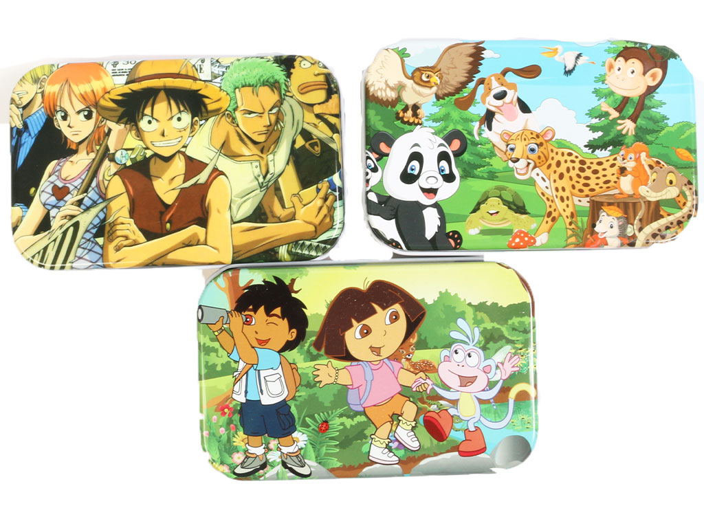 پازل طرح شخصیت های کارتونی دارای جعبه فلزی