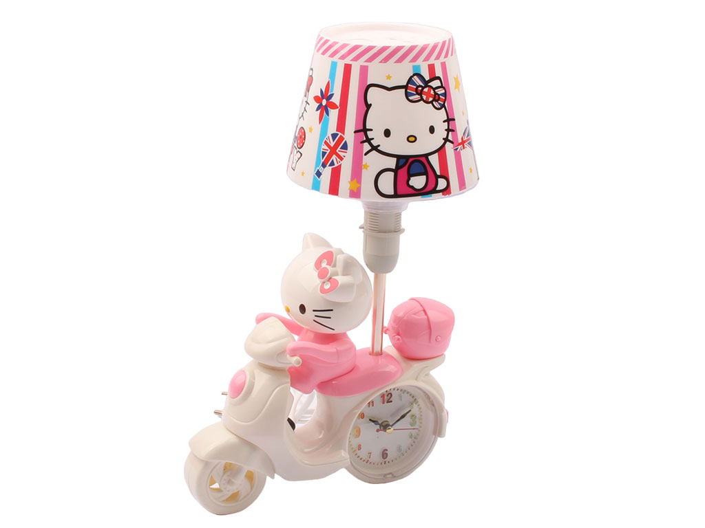 آباژور و ساعت رومیزی هلوکیتی موتور سوار Hello kitty