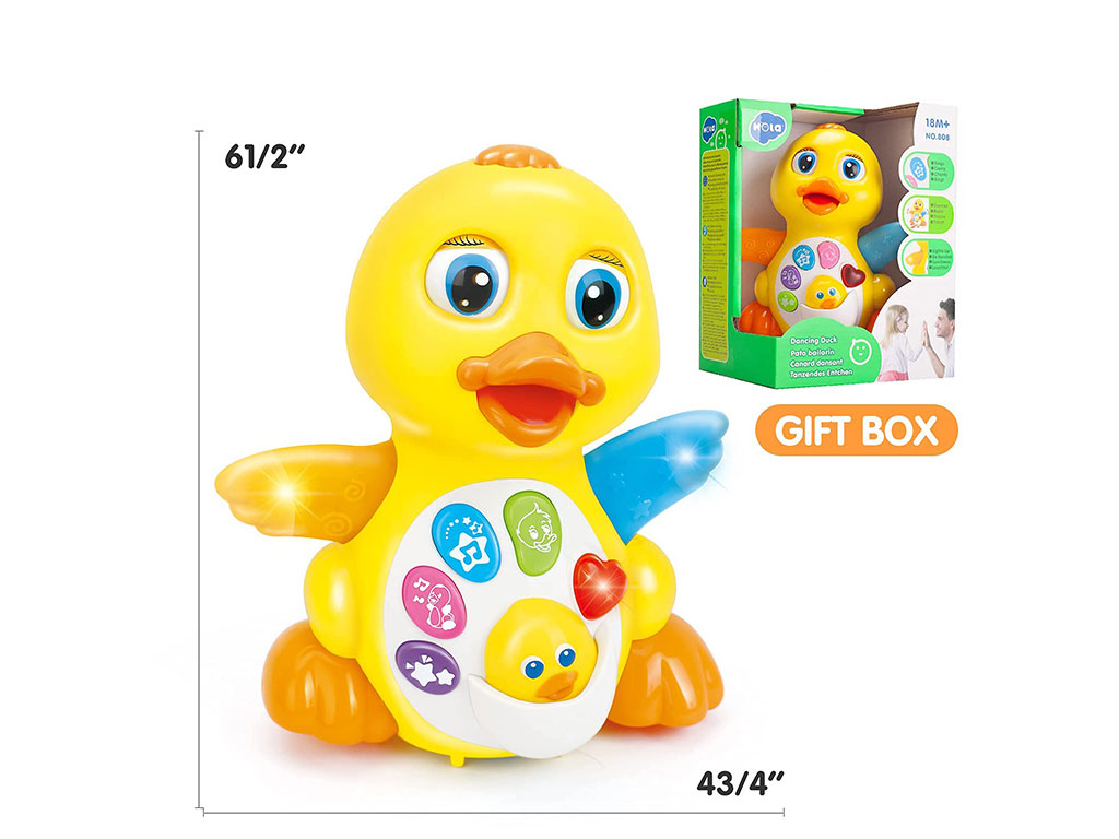 جوجه اردک رقصنده، موزیکال و چراغدار اسباب بازی هولی تویز hola