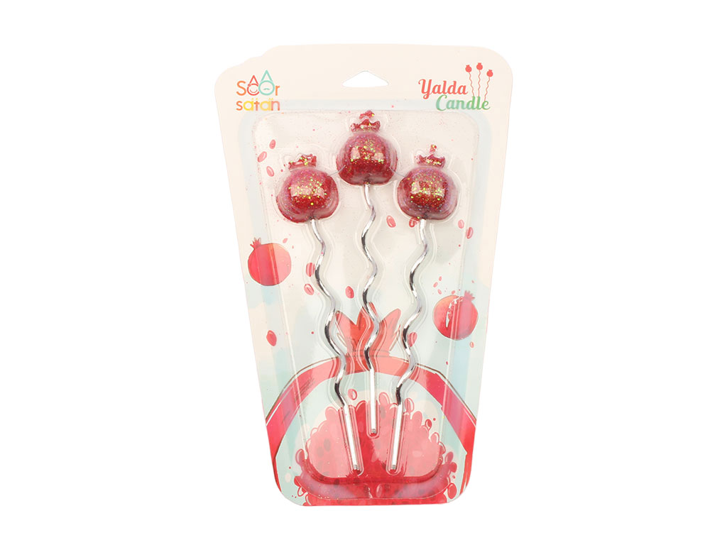 شمع سه عددی انار شب یلدا