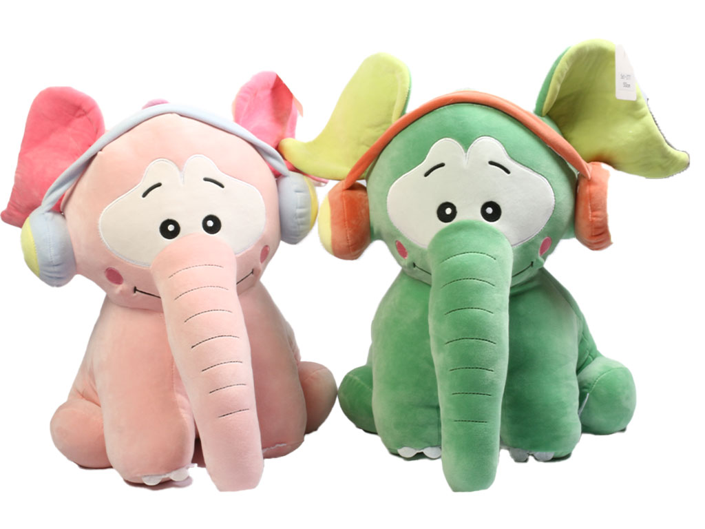 عروسک پولیشی طرح فیل هدفون دار سایز بزرگ