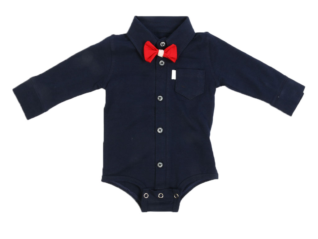 بادی مجلسی پسرانه سرمه ای رنگ دارای پاپیون آدمک adamak