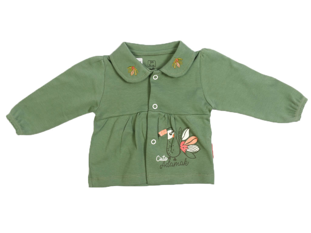 بلوز مانتویی دخترانه طرح طوطی آدمک adamak