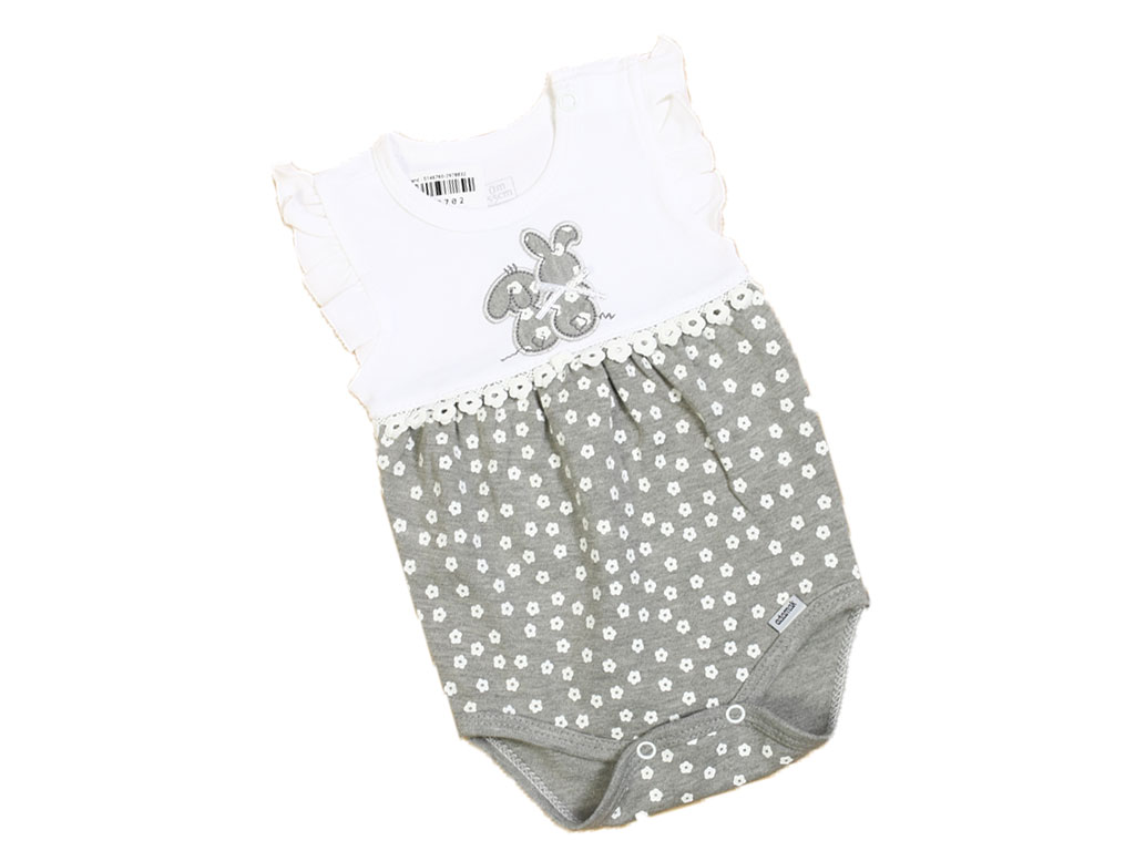 بادی آستین حلقه ای دخترانه گلدار طرح خرگوش آدمک adamak