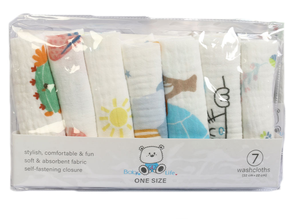 پک دستمال دهان 7 عددی نوزادی بیبی فور لایف baby 4 life