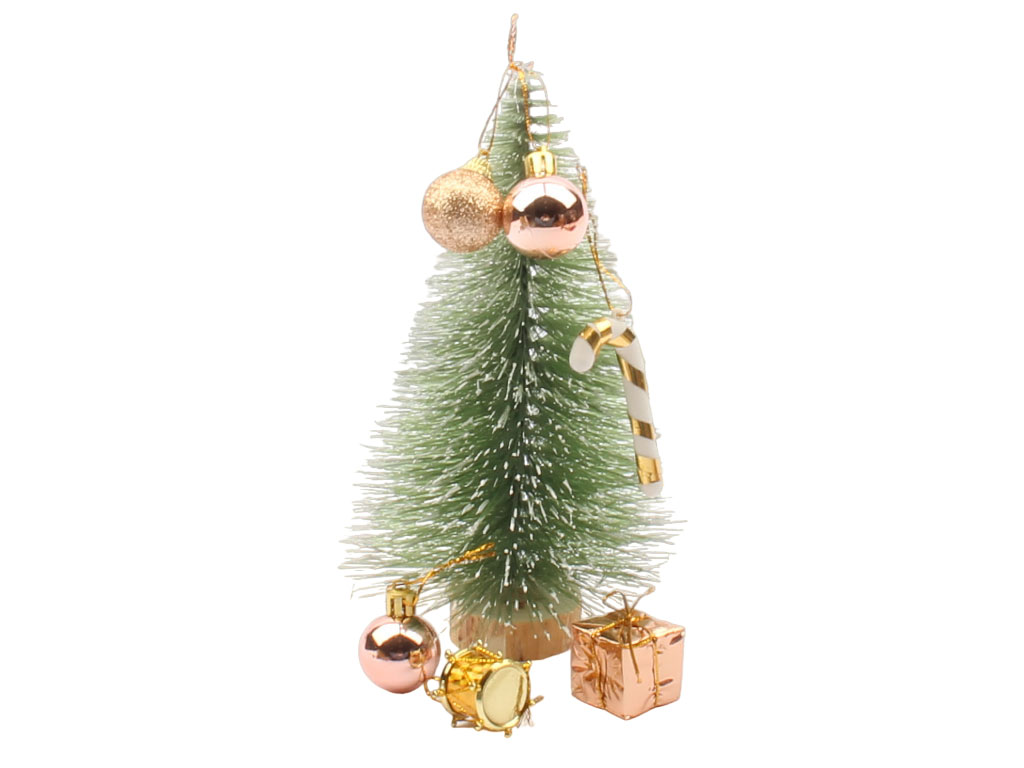 درخت کاج به همراه وسایل تزئینی کریسمس (7 عددی)