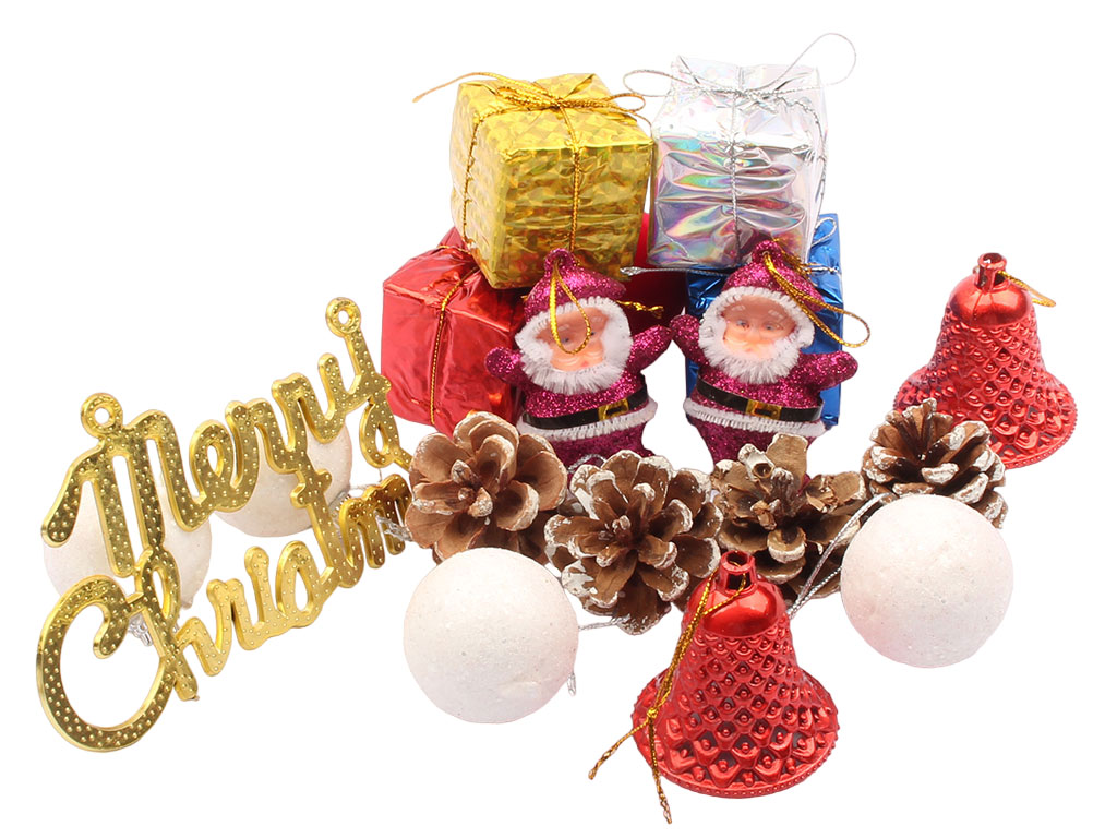 پک وسایل تزئینی درخت کریسمس (23 عددی)