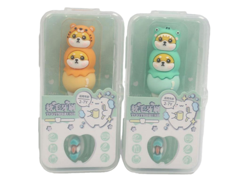 مسواک بچگانه عروسکی کوتاه قابدار