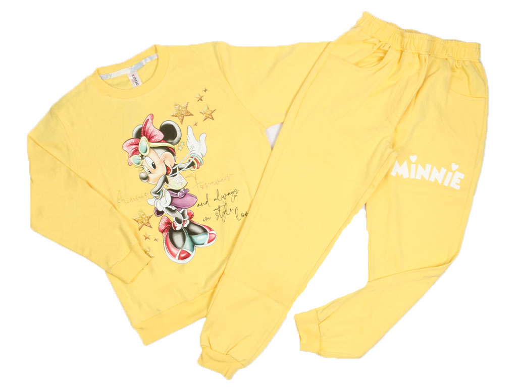 بلوز و شلوار راحتی دخترانه زرد رنگ طرح مینی موس کیدومکس kido max