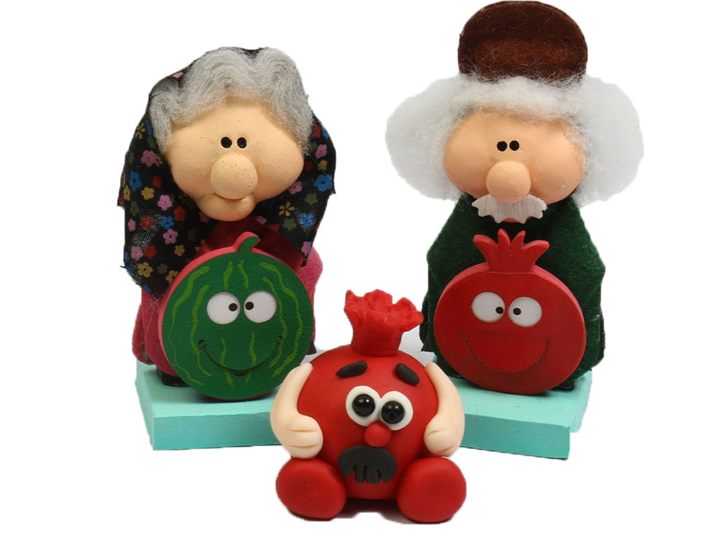 استند پایه دار عروسکی پیر مرد و پیر زن شب یلدا