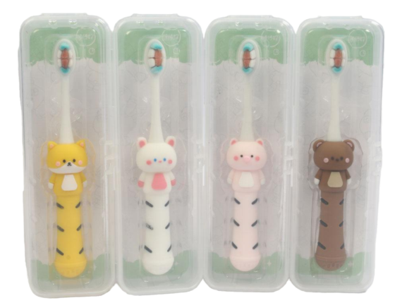 مسواک عروسکی قابدار با فرچه رنگی