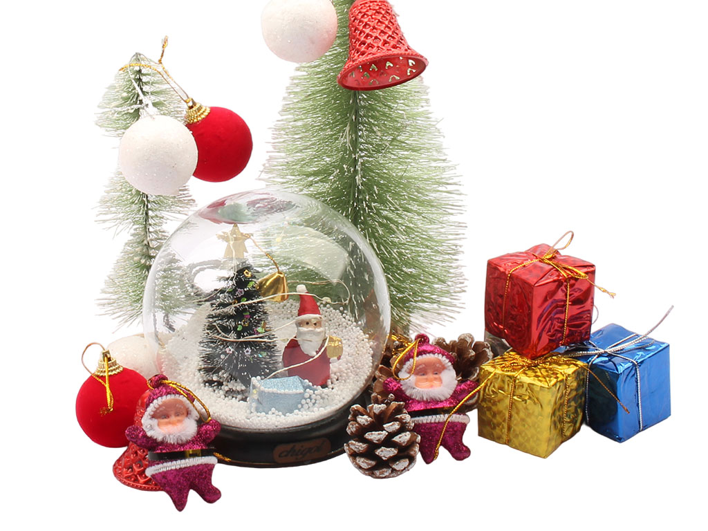 گوی شیشه ای چراغ دار کریسمس