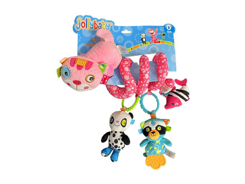 آویز تخت و کریر مارپیچ موزیکال و جغجغه ای دوکاره عروسکی ژولی بیبی jolly baby