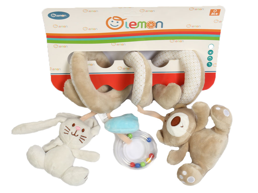 آویز تخت و کریر مارپیچی جغجغه ای عروسکی لمون LEMON