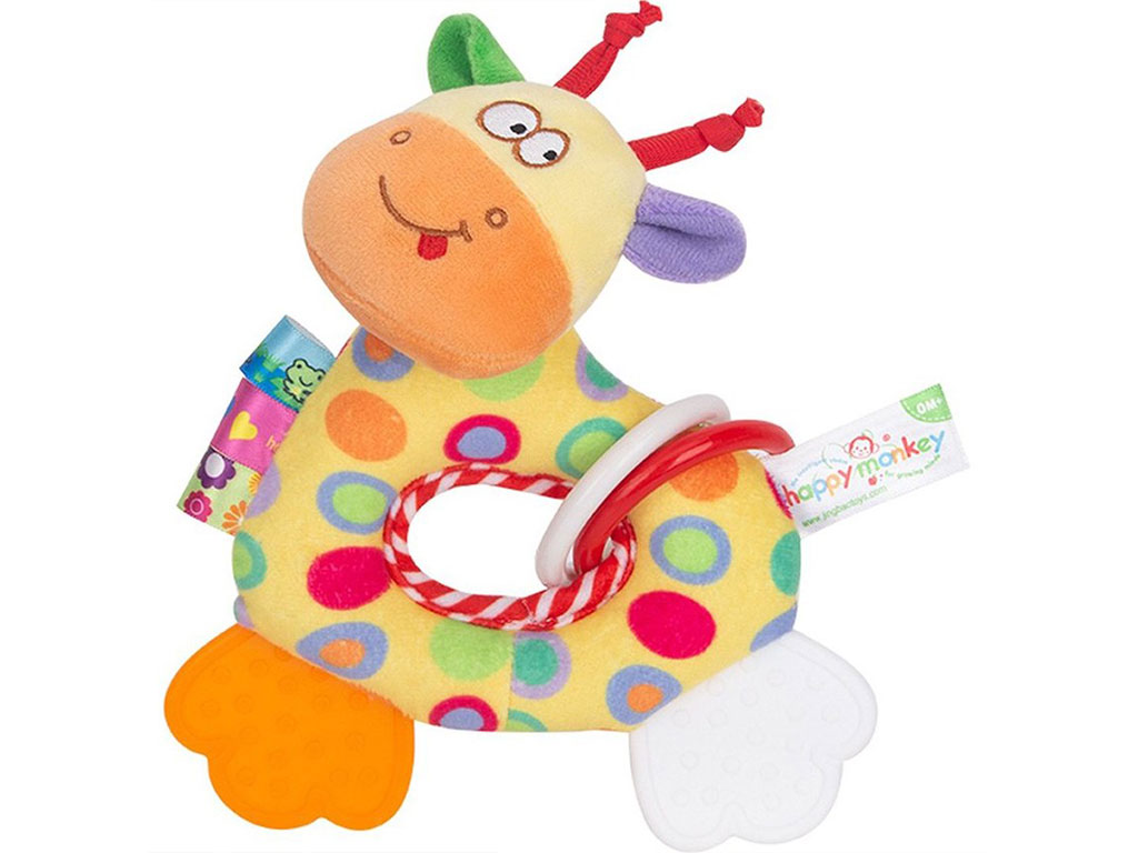 دندانگیر جغجغه ای مدل مچی طرح حیوانات هپی مانکی happy monkey