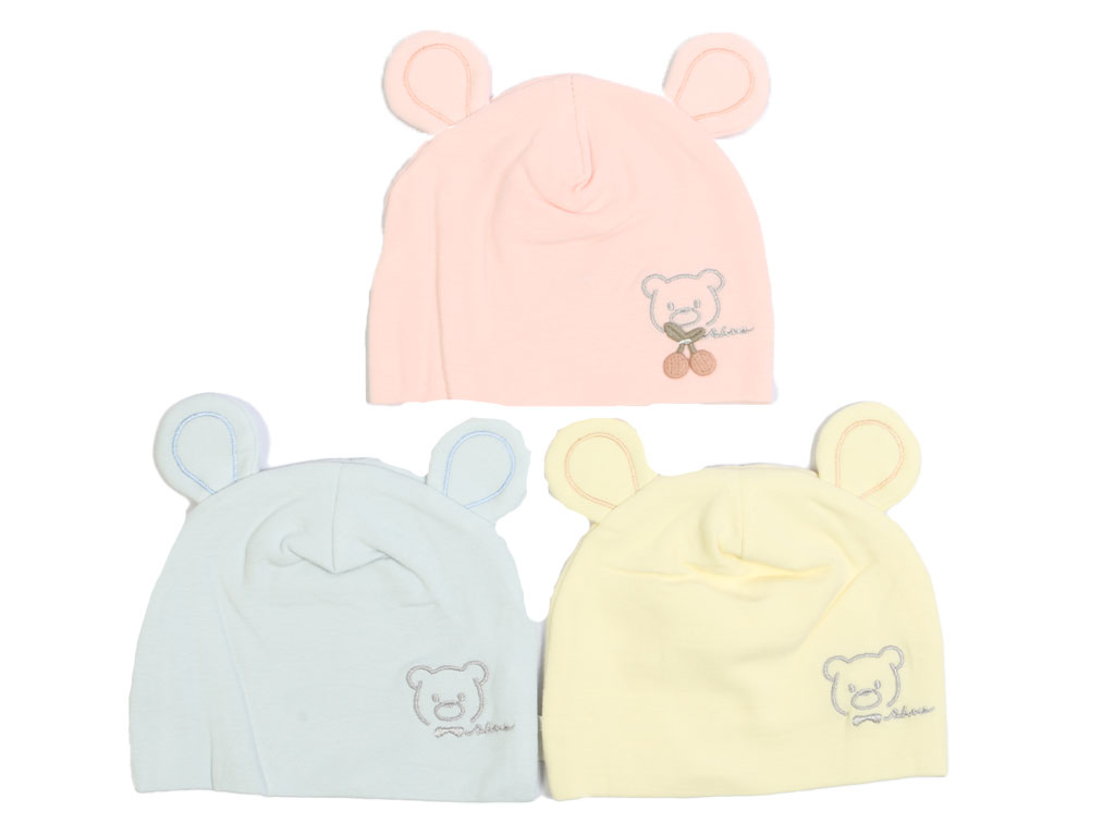 کلاه دولایه نوزادی دخترانه و پسرانه طرح خرس