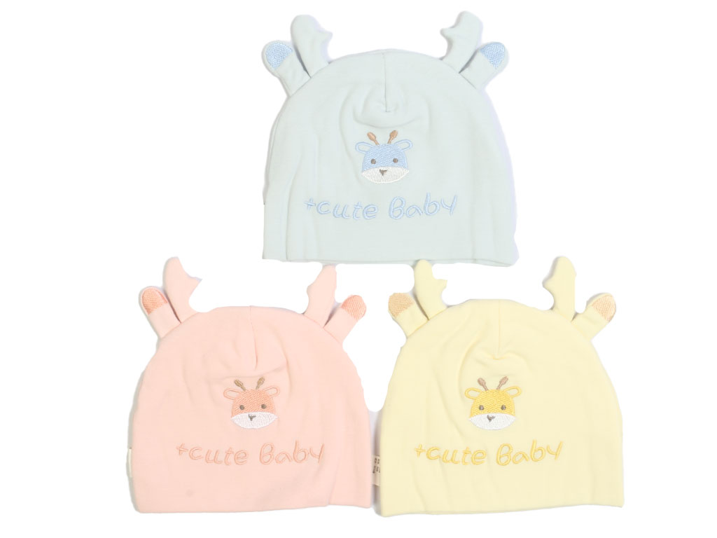 کلاه دولایه نوزادی دخترانه و پسرانه طرح گوزن