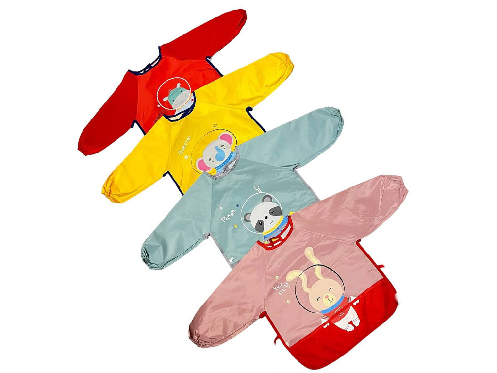 پیشبند آستین دار طرح حیوانات فضانورد