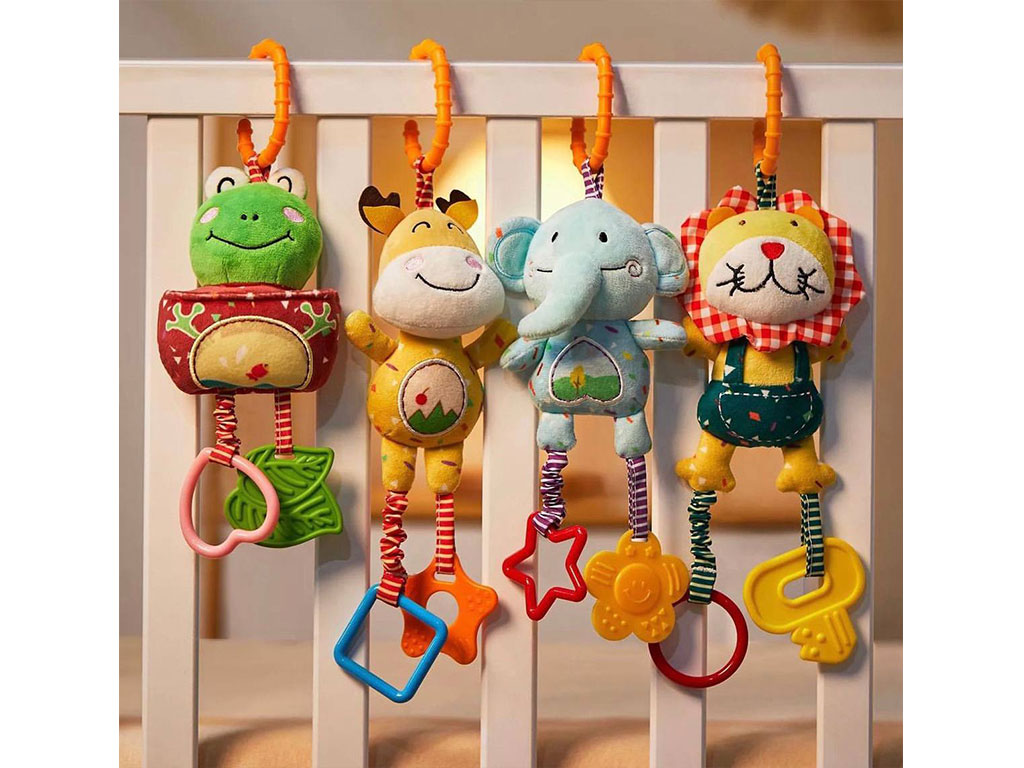  آویز تخت و کریر دندانگیر دار عروسکی جغجغه ای توماما tumama