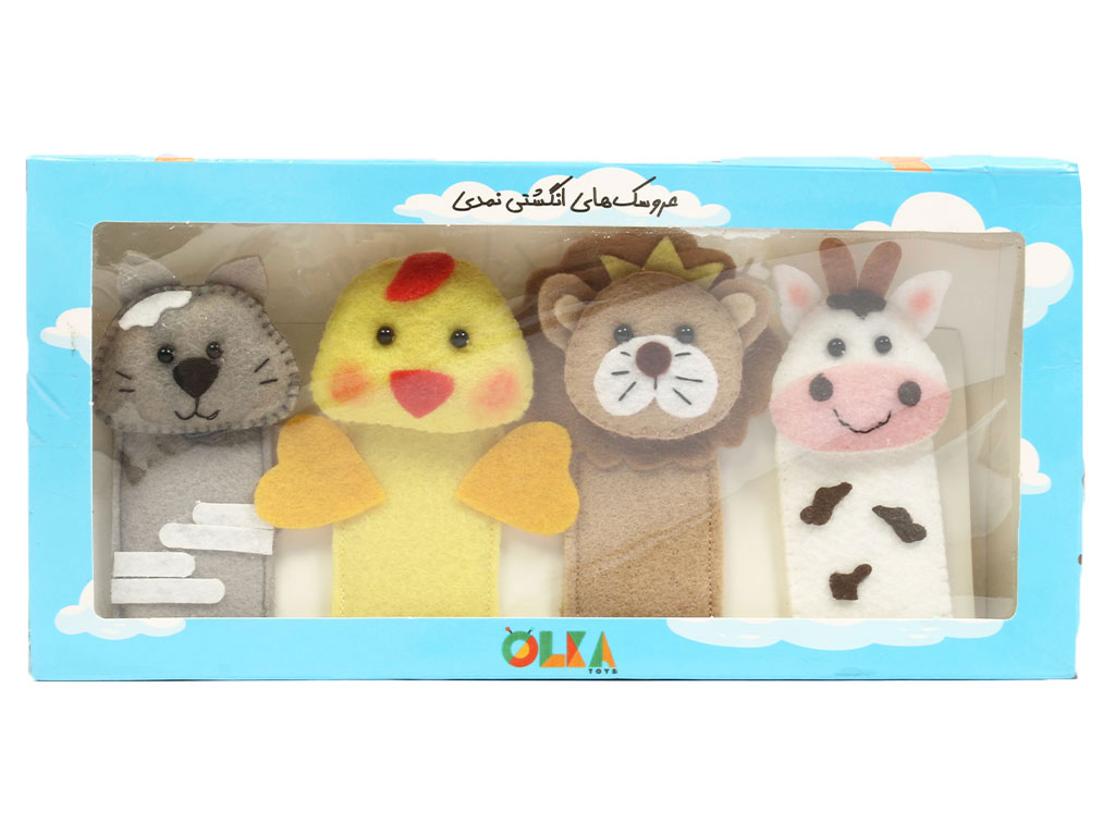 عروسک های نمایشی 4 عددی انگشتی نمدی حیوانات