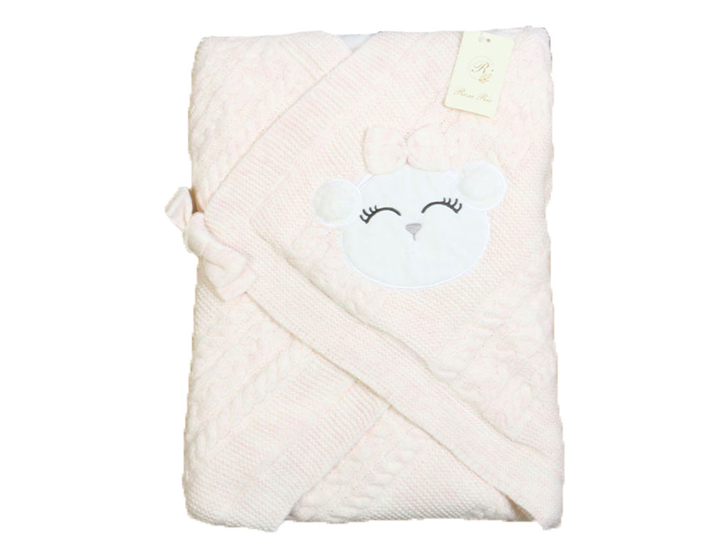 پتو بافت کلاه دار دو کاره مخمل پولیشی نوزادی دخترانه