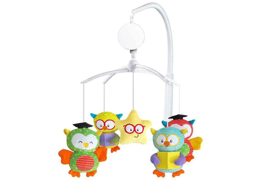 آویز موزیکال و چرخشی بالای تخت نوزاد طرح جغد و ستاره لمون Lemon