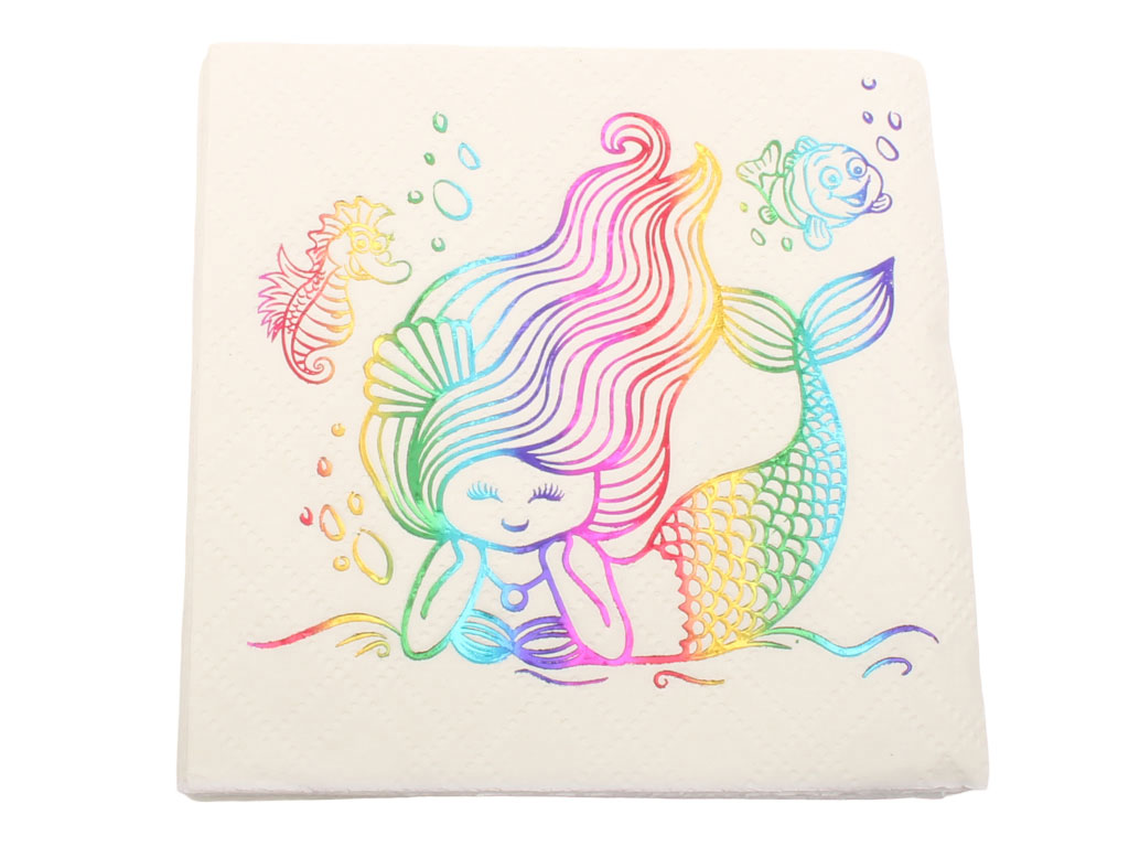 دستمال کاغذی طلاکوب هفت رنگ پری دریایی