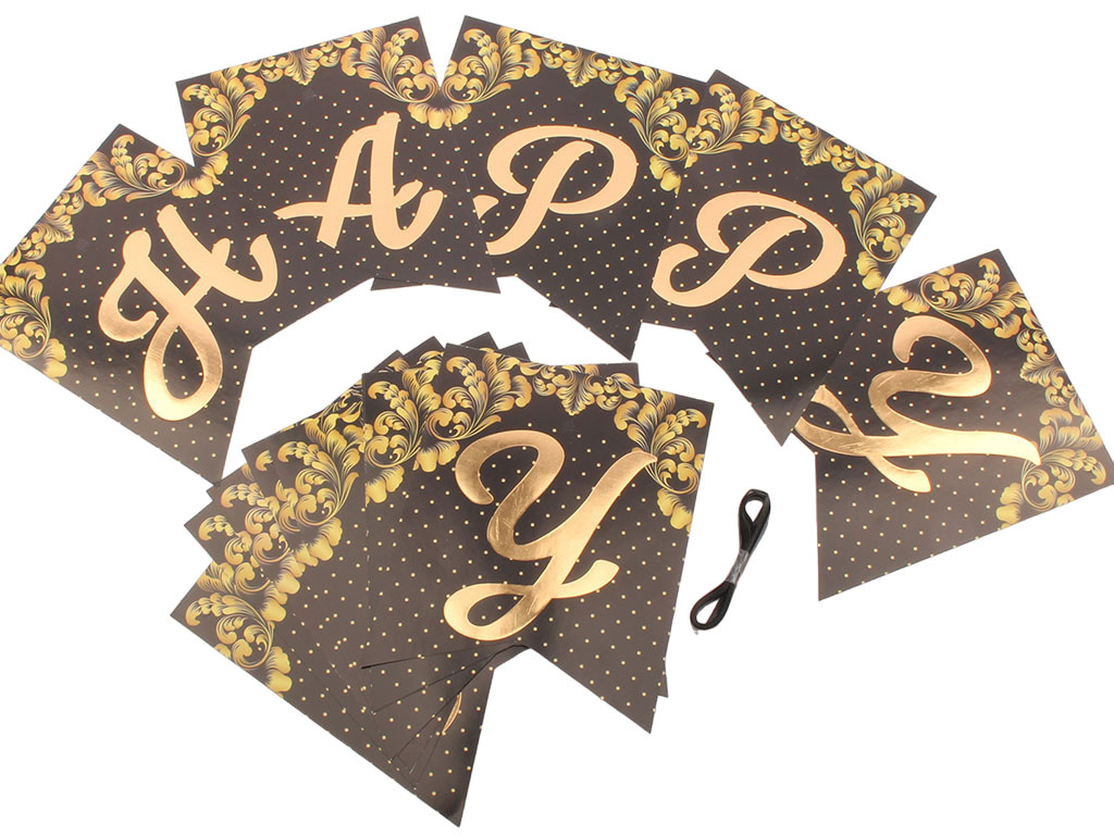 ریسه  طلاکوب HAPPY BIRTHDAY