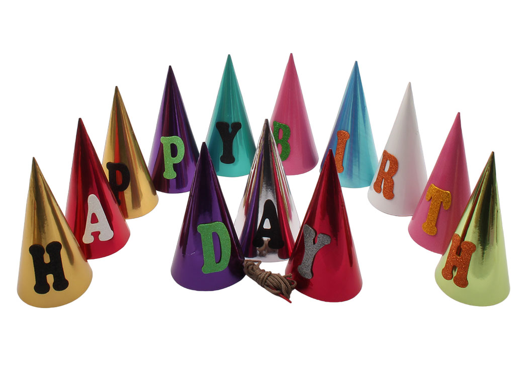 ریسه کلاه متالیز رنگیHAPPY BIRTHDAY