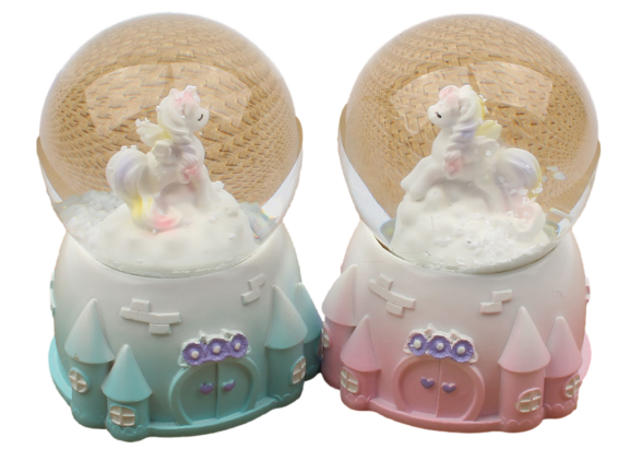 گوی شیشه ای چراغ دار دخترانه اسب تک شاخ