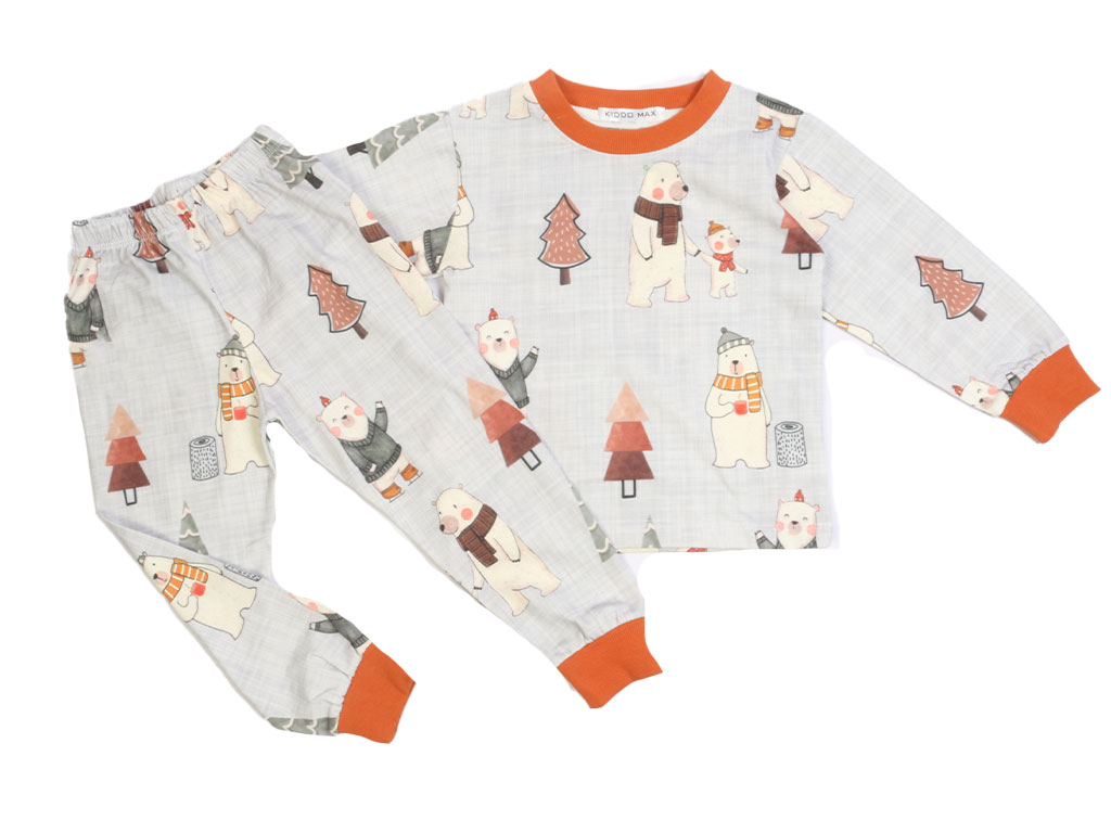 بلوز و شلوار راحتی بچگانه طرح خرس قطبی کیدومکس Kido max