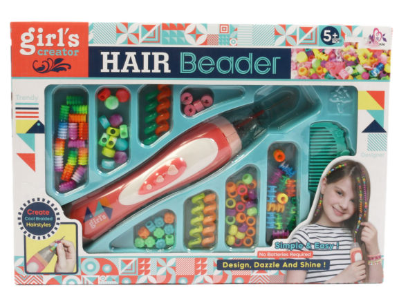 ست دستگاه بافت مو با مهره های رنگی اسباب بازی