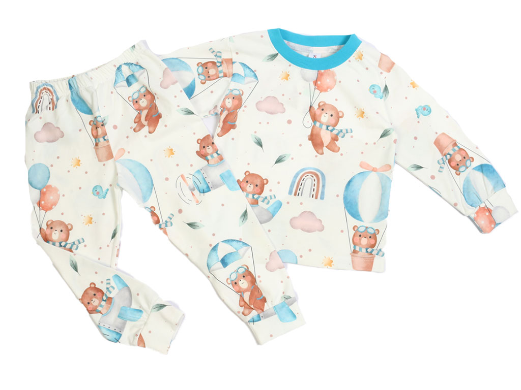 بلوز و شلوار راحتی بچگانه طرح خرس و بادکنک کیدومکس Kido max