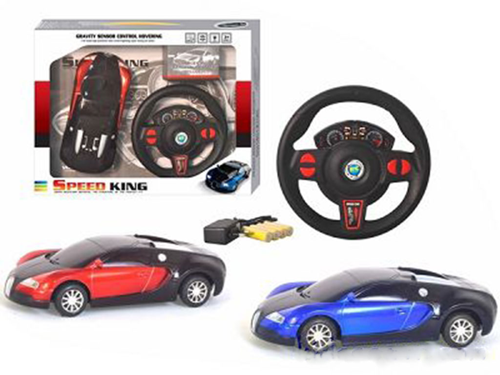 ماشین فراری کنترلی دارای فرمان و پدال اسباب بازی و باتری قابل شارژ