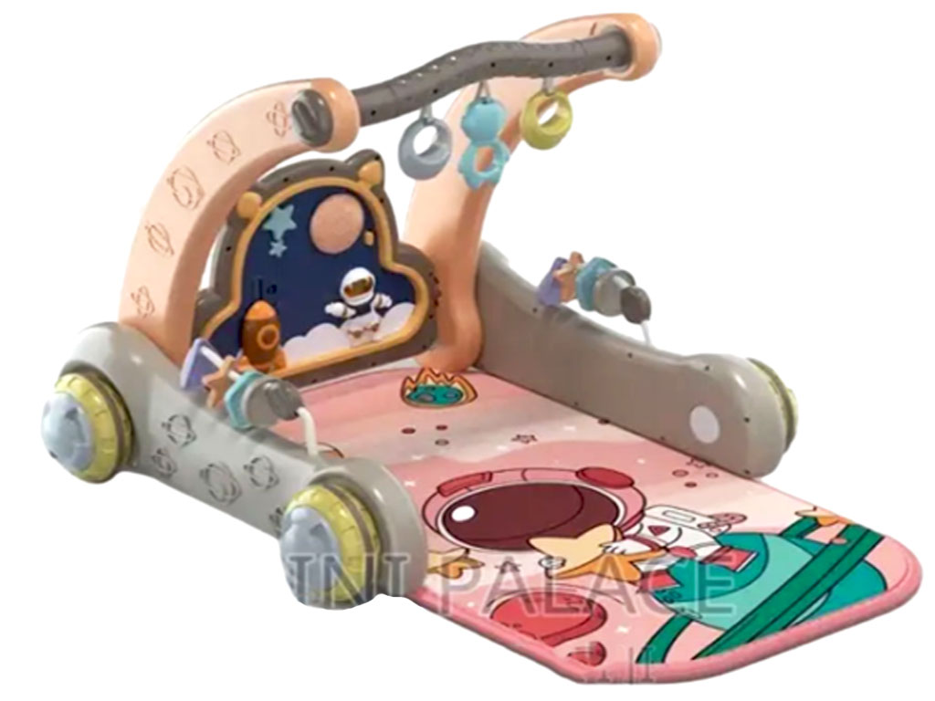 واکر و تشک بازی موزیکال دوکاره کودک اسباب بازی دارای پیانو طرح فضانورد
