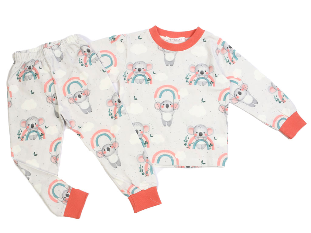 بلوز و شلوار راحتی بچگانه طرح کوالا و رنگین کمان کیدومکس Kido max