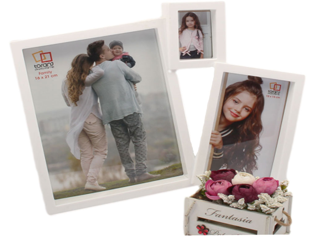 قاب عکس رومیزی و دیواری بهم چسبیده خانواده (3 عددی)