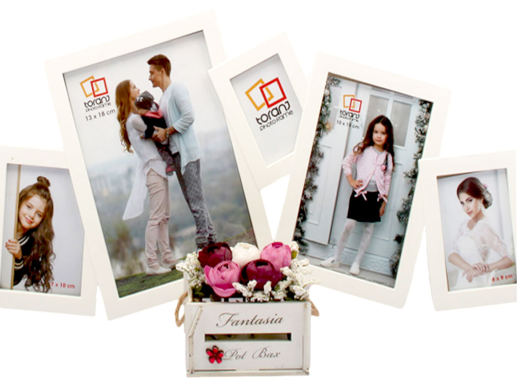 قاب عکس رومیزی و دیواری بهم چسبیده خانواده (5 عددی)