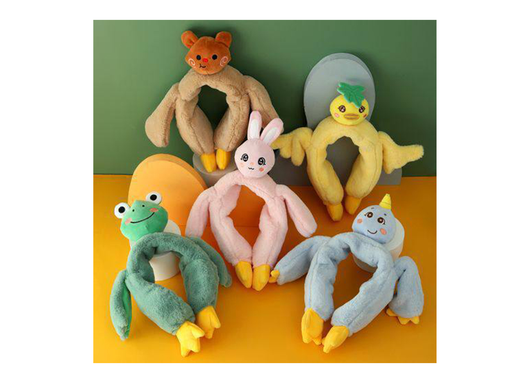 گوش گیر پمپی بچگانه با طرح برجسته عروسکی با گوش های متحرک