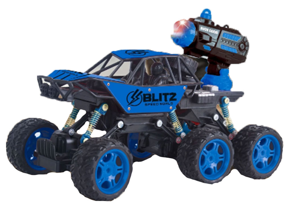 ماشین کنترلی، شارژی، دودزا و چراغدار اسباب بازی مدل آفرود 6 چرخ