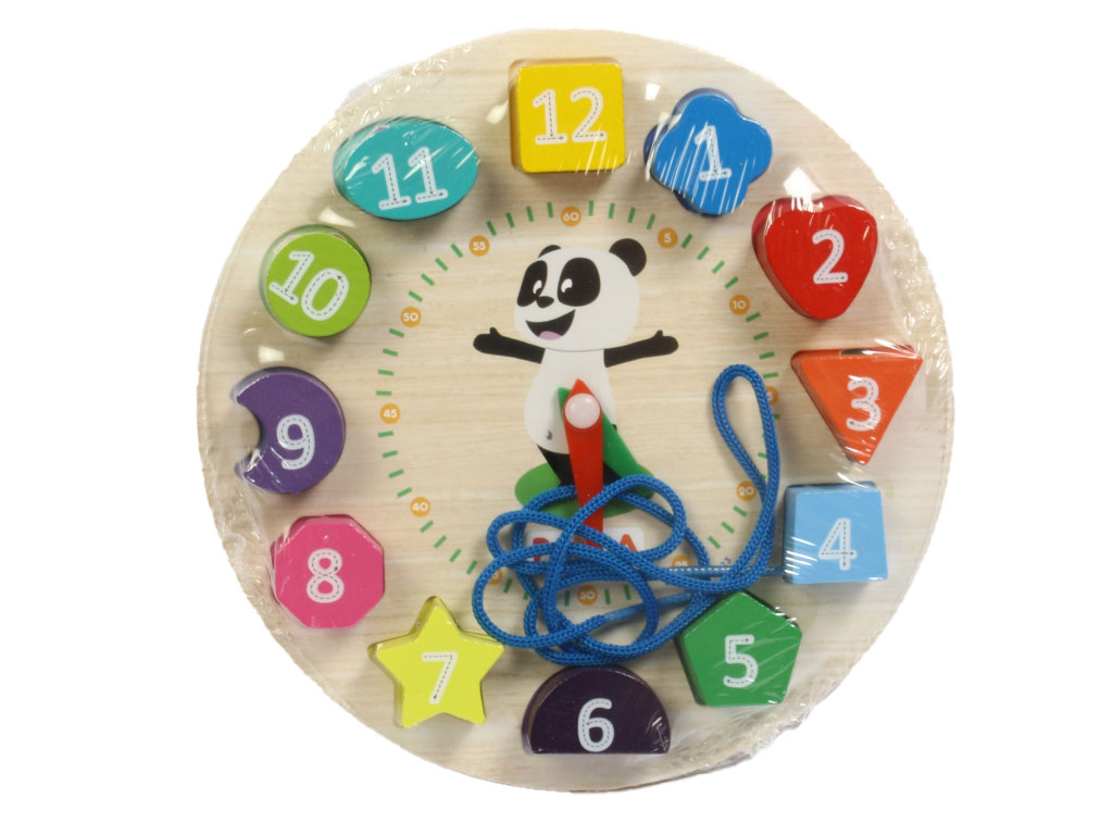 ساعت آموزشی دوخت واره چوبی طرح خرس پاندا