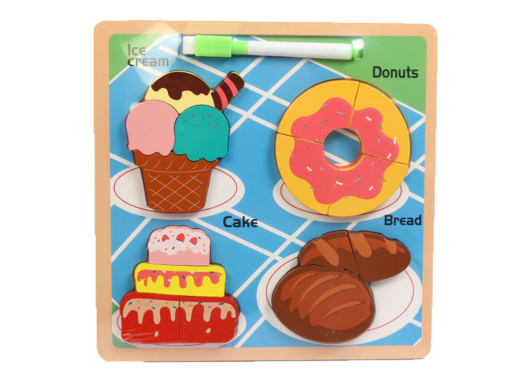 جورچین پازلی چوبی طرح دار به همراه تخته وایت برد