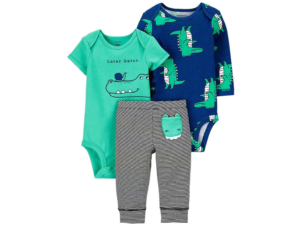 ست سه تکه بادی و شلوار پسرانه طرح تمساح کارترز Carters