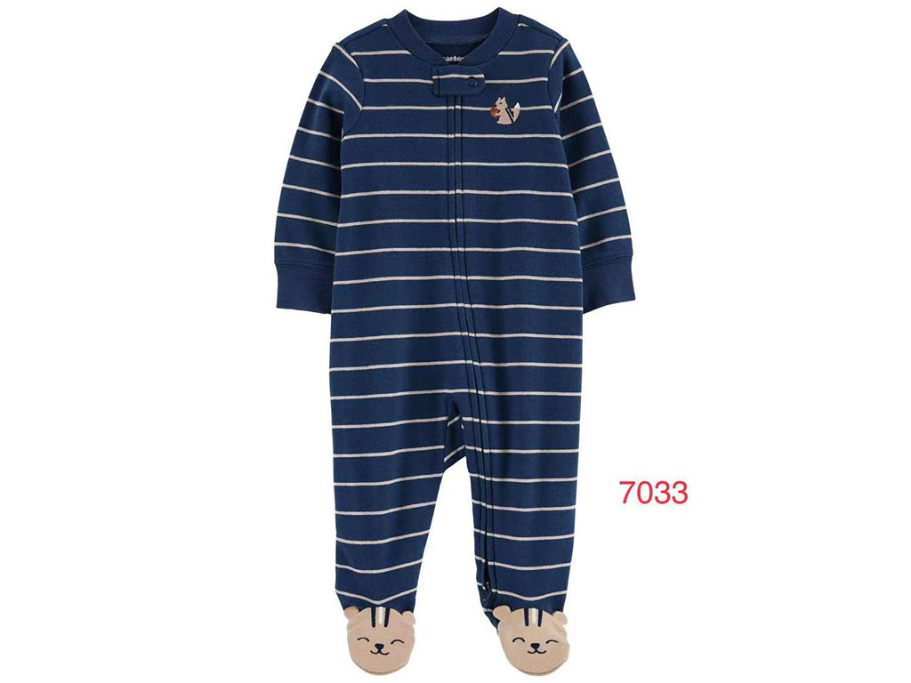 سرهمی جورابدار نوزادی پسرانه سرمه ای رنگ کارترز carters