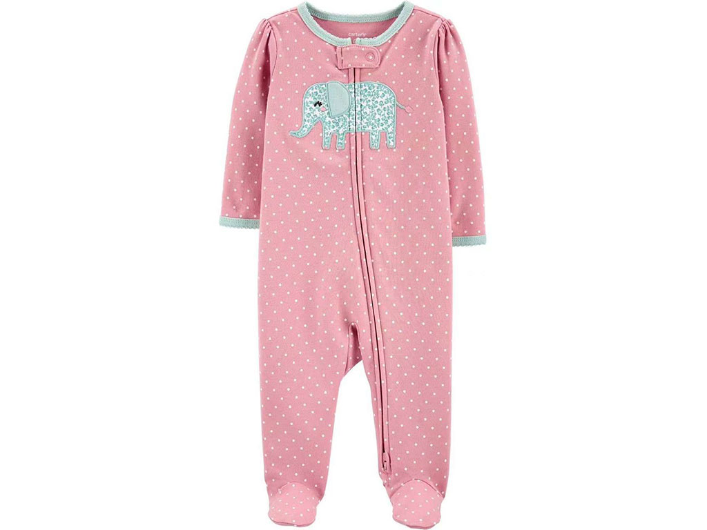 سرهمی جوراب دار نوزادی دخترانه طرح گلدوزی شده فیل کارترز Carters